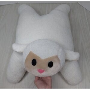 Walmart Lamb Sheep Plush Pillow White Sherpa Snuggle Buddy Animal 23" tan face